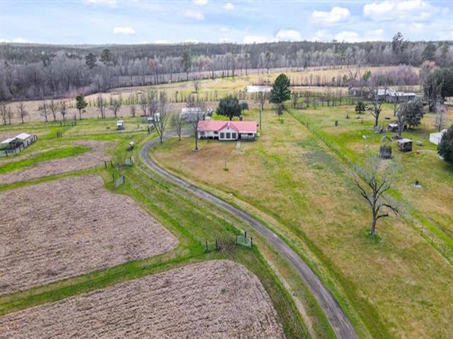 aerial view featuring a rural view