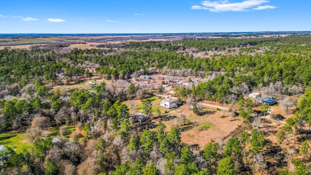 bird's eye view with a view of trees