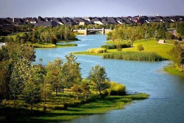 property view of water featuring a residential view