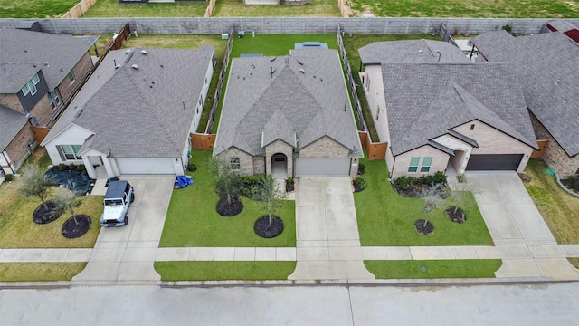 bird's eye view with a residential view