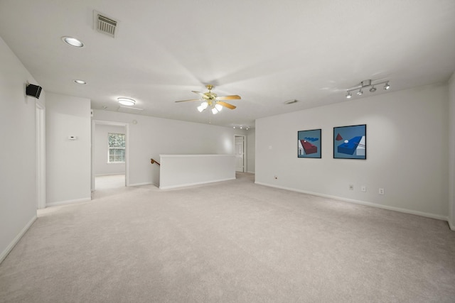 16942 Laguna Springs Dr, Houston, TX 77095 - unfurnished room with light carpet, baseboards, ceiling fan, and recessed lighting