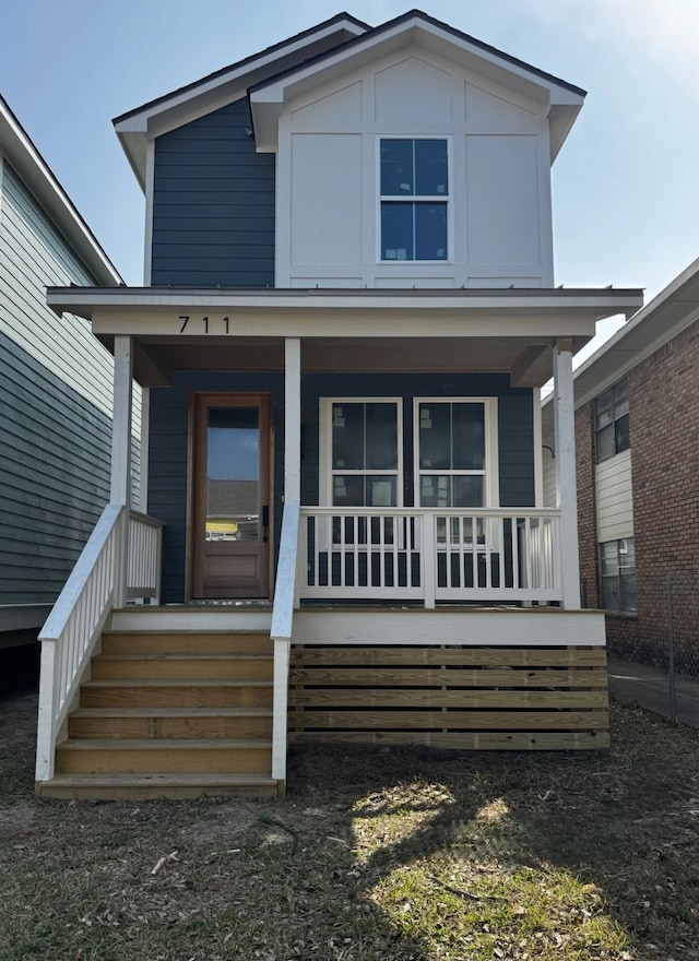 exterior space with a porch