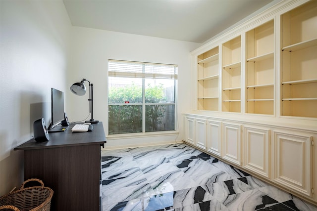 office with marble finish floor