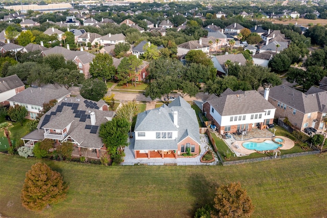 bird's eye view with a residential view