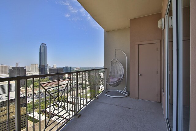 balcony featuring a view of city