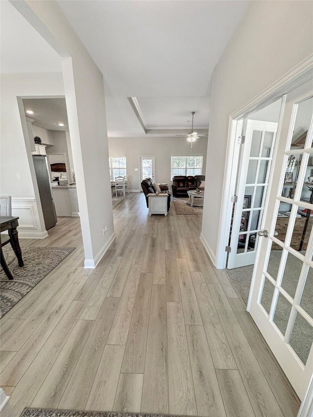 hall with light wood finished floors