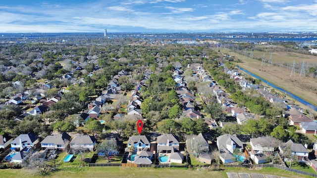 bird's eye view with a residential view