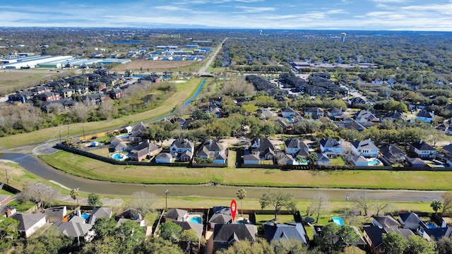 aerial view with a residential view