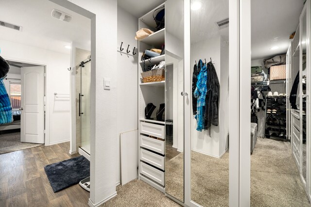 closet featuring visible vents