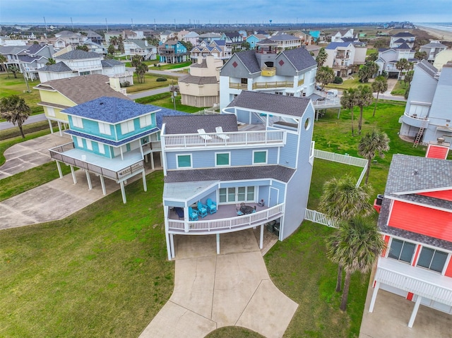 aerial view with a residential view