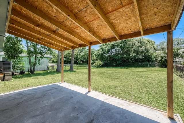 view of patio / terrace with fence and central AC