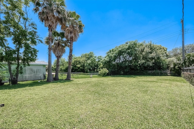 view of yard featuring fence