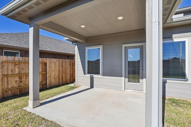 view of patio with fence