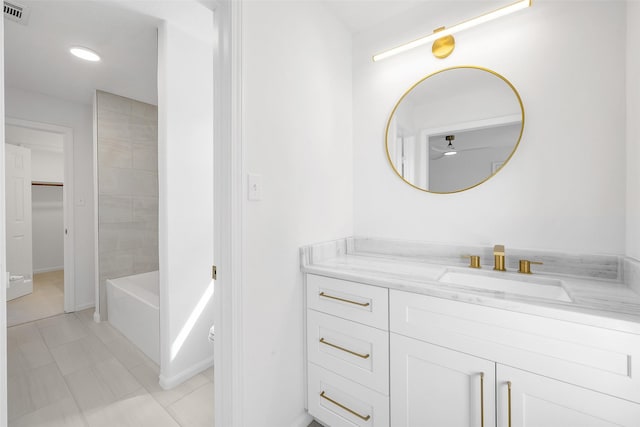 bathroom featuring visible vents and vanity