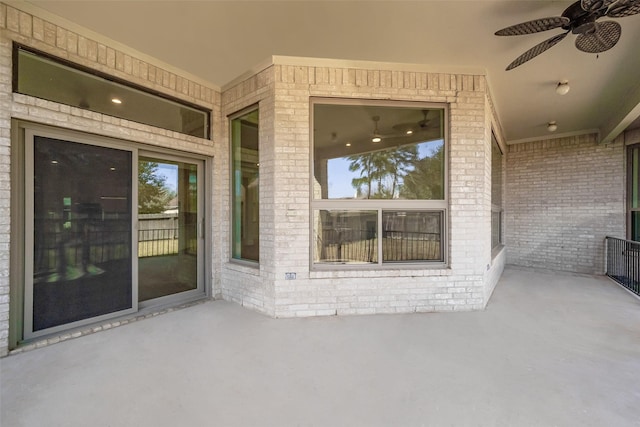 view of patio / terrace featuring a ceiling fan