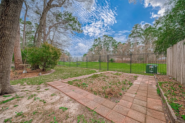 view of yard with fence