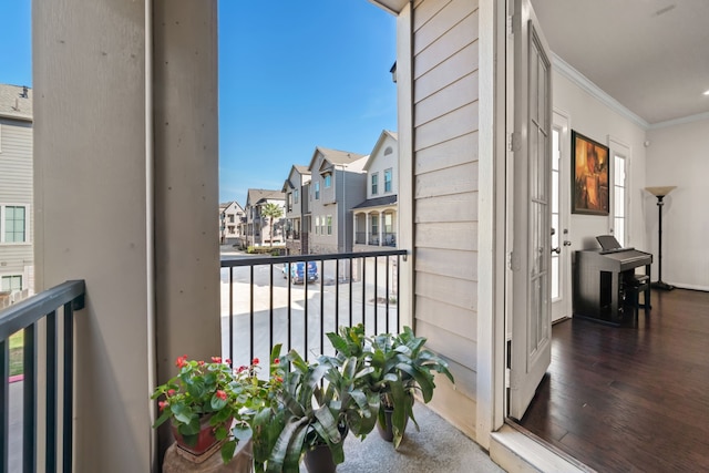 balcony featuring a residential view