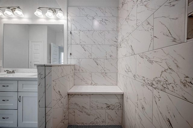 24690 Galway St, Hempstead, TX 77445 - bathroom featuring a walk in shower and vanity
