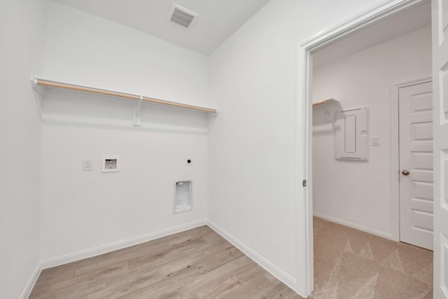 24727 Harrow Meadow Dr, Katy, TX 77493 - laundry area with visible vents, baseboards, washer hookup, laundry area, and electric dryer hookup