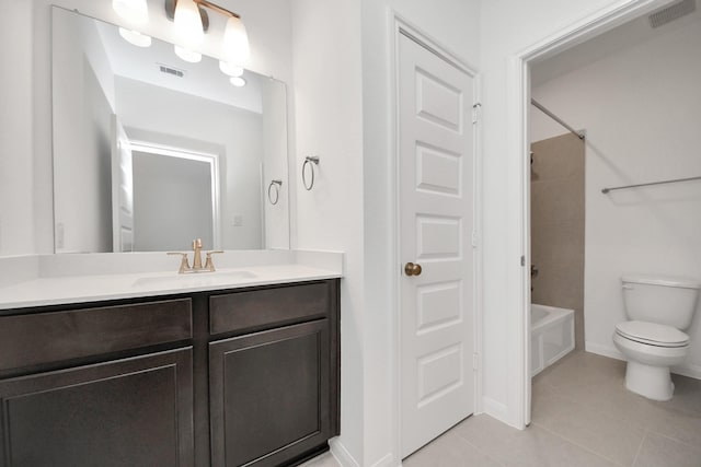 24727 Harrow Meadow Dr, Katy, TX 77493 - full bathroom with toilet, vanity, tile patterned flooring, and visible vents