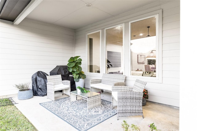 view of patio featuring an outdoor living space