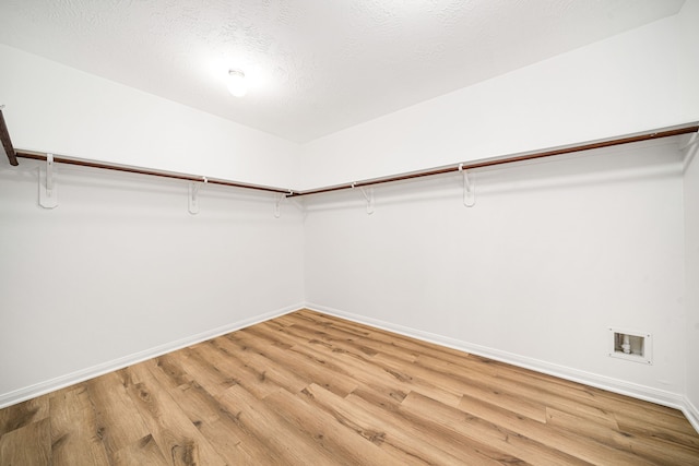 spacious closet featuring light wood finished floors