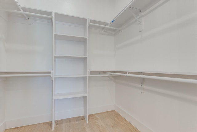 walk in closet featuring wood finished floors