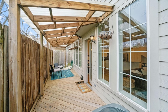 wooden deck with fence