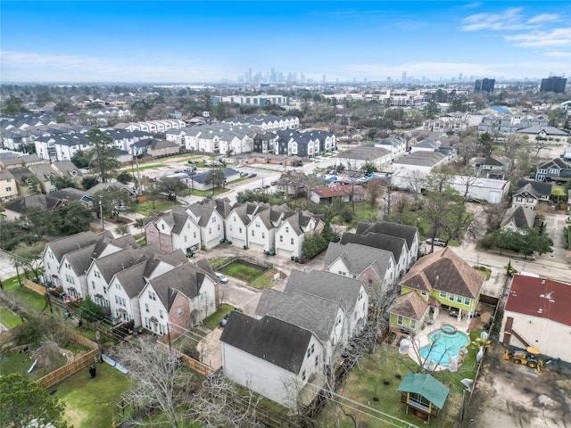 aerial view featuring a residential view and a city view