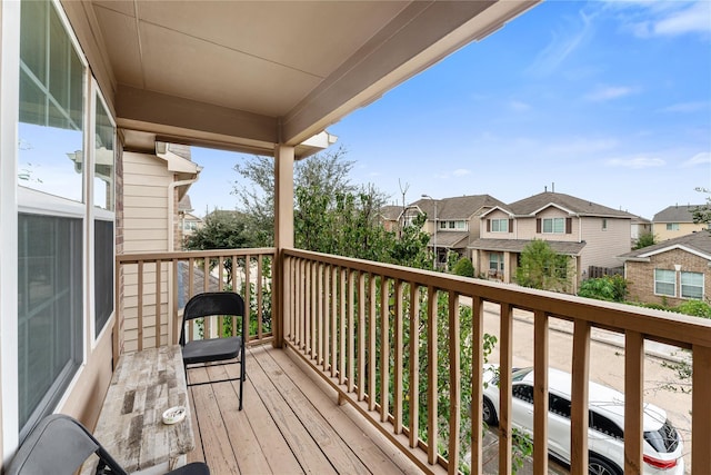 balcony featuring a residential view