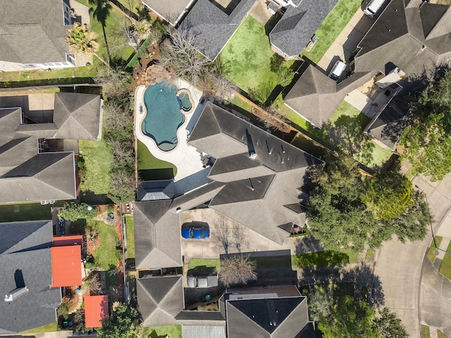 drone / aerial view with a residential view