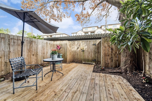 wooden deck with fence