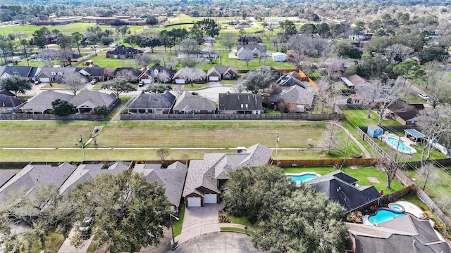 drone / aerial view with a residential view