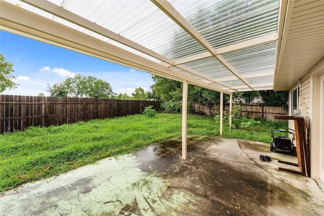 view of patio with a fenced backyard