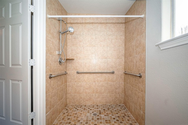 bathroom featuring a shower stall