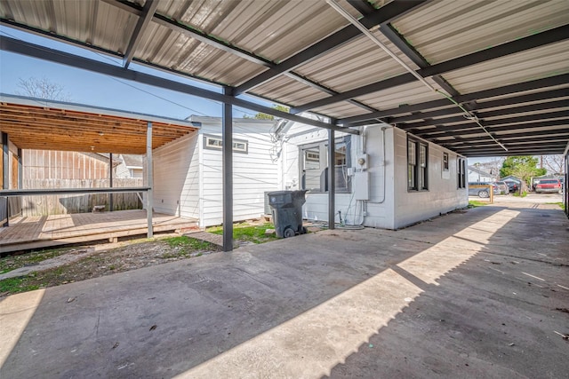 exterior space featuring an attached carport