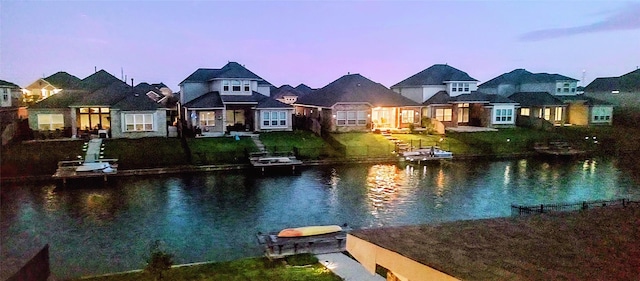 property view of water featuring a residential view