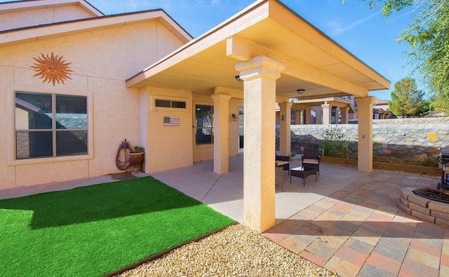 view of patio with fence