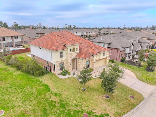 bird's eye view featuring a residential view