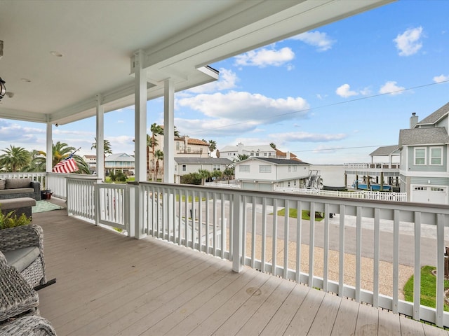 1250 Oahu Dr, Tiki Island, TX 77554 - wooden terrace with a residential view