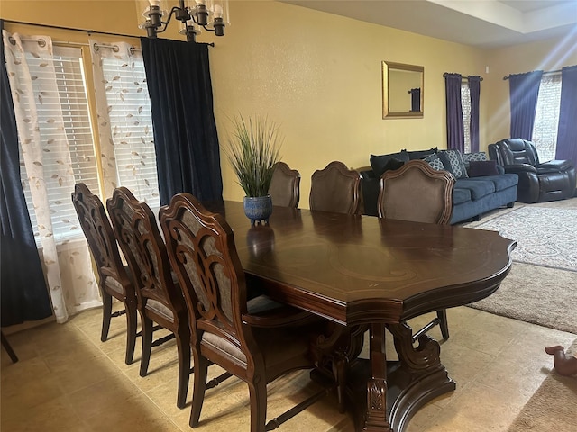 dining room featuring an inviting chandelier