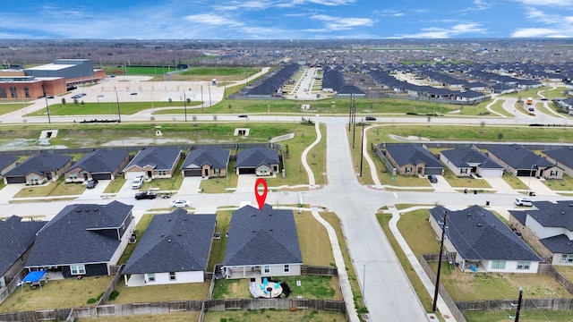 drone / aerial view featuring a residential view