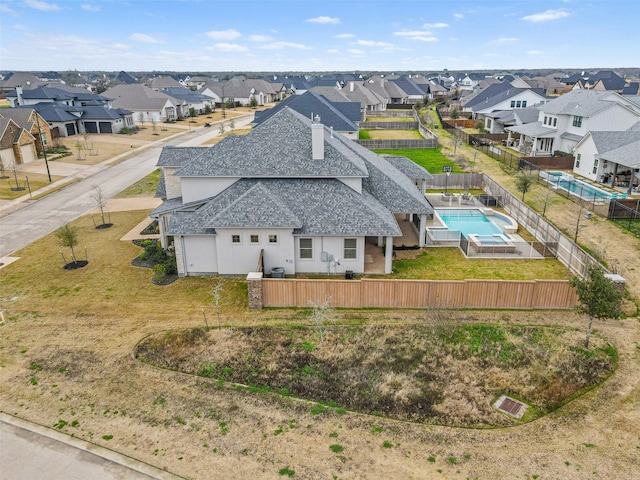 aerial view with a residential view