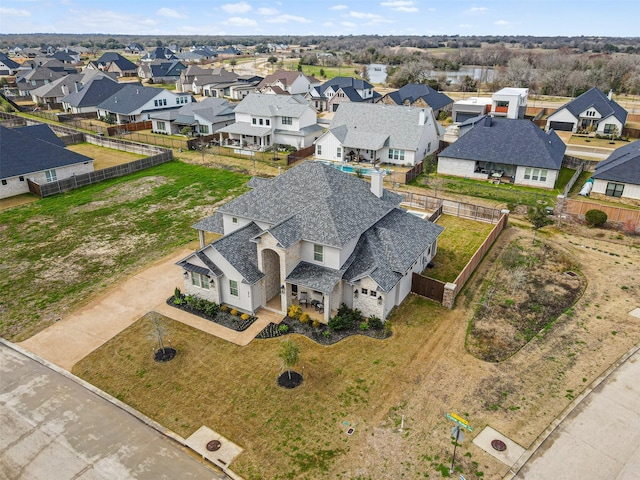 bird's eye view with a residential view