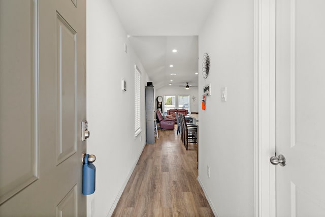 1730 Windstone Ridge Dr, Houston, TX 77014 - hallway featuring light wood-type flooring and recessed lighting