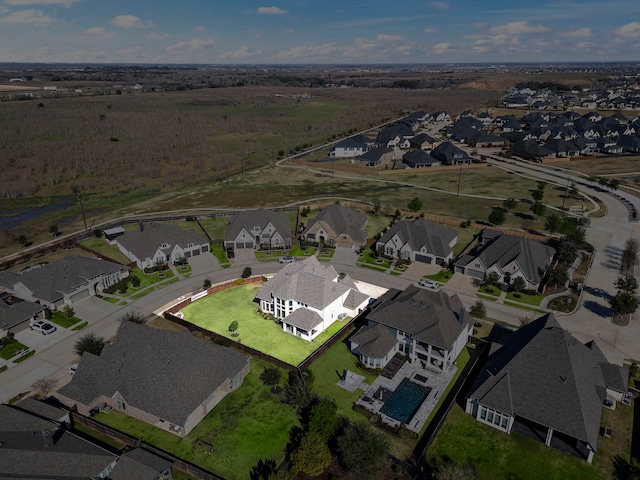 aerial view with a residential view