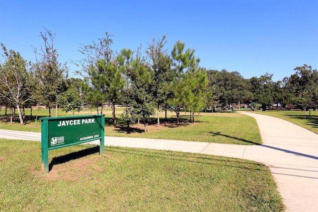 view of community with a lawn