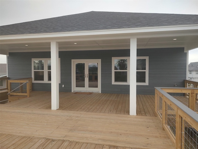 deck featuring french doors