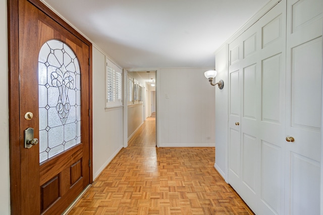 foyer with baseboards