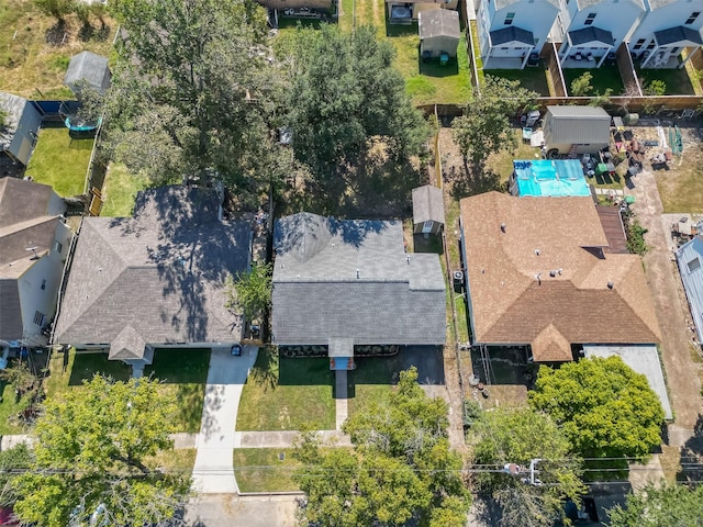 bird's eye view with a residential view